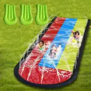 Zarmanuae Triple Lane Lawn Water Slides, for Backyard Games Slip and Slide with