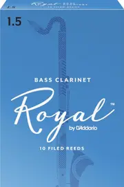 Rico Royal Bass Clarinet Reeds, Strength 1.5, 10-pack