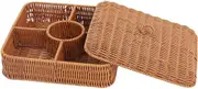 Snack Storage Basket with Lid, Dried Fruit Organizer for Gatherings, Square