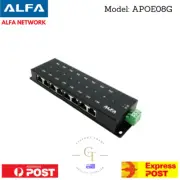 Alfa APOE08G 8 Port Passive Gigabit POE Injector Panel 12-48V Power AP