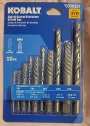 Kobalt 10 Pc Spiral Screw Extractor & Drill Set with HSS Drill Bit