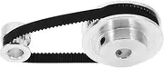 Anneome Synchronous Wheel Drive Pulley Fixed for Timing Machine Belt Tensioner Idler Pulley Small Double Pulley Gear Clamp Mount Block 3D Printer Parts 3D Printing Accessory Metal Silver