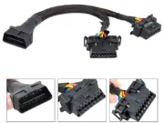 OBD2 Male to Dual Female Elbow Extension Cable with 16pins 1 IN 2 Converted OBD