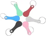 DOITOOL 6PCS Shopping Cart Tokens Stainless Steel Keychain for Unlocking Trolleys Unisex Key Ring with Eye Catching Easy to Use Grocery Cart Supplies
