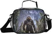 Sasquatch Starry Night Insulated Lunch Box for Women Men - Ideal for Work, Picnics - Includes Adjustable Shoulder Strap