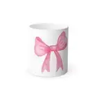 Color Morphing Mug - Pink Bow Design, Personalized Gift, Cute Coffee Cup, Unique