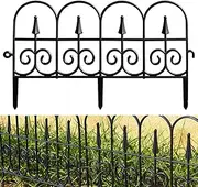 ACAGALA Decorative Garden Fence Insert 6 Pack Rustproof Plastic Garden Picket Fence Edging Lawn Flowerbeds Plant Borders Decorative compatible with Yard Landscape Patio