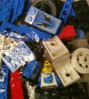 LEGO NEW 2 Sealed Bags Blue Shark TShirt Racer Goggles,Helmet,Wheel Parts &