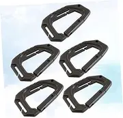 YARNOW 5pcs Durable Snap Carabiner Clips Multifunctional D Shape Buckle for Outdoor Activities Sturdy Hanging Hooks Compact Design for Keys and Accessories