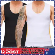 Mens Slimming Body Shaper Underwear Girdle Compression Vest Singlet Dad Bod Tank