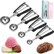 4 Pcs Cookie Scoop Set Ice Cream Scooper Cookie Scoops for Baking Include 1/2...