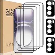 HEYUS [3+3 Pack] Full Coverage Screen Protector + Camera Lens Protector for OPPO Reno 12, [Scratch Resistant] HD Clear Camera Tempered Glass for OPPO Reno 12 6.7 inch 2024