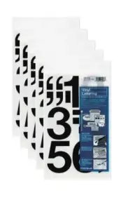Chartpak 3-inch Black Stick-on Vinyl Numbers (01170), 5 PACKS
