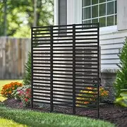 [OUSHENG] 47in H x 48in W Air Conditioner Fence Privacy Screen, Pool Equipment Enclosure Trash Garbage Can Hider Outdoor for AC Outside Units Garden Balcony Patio, Black