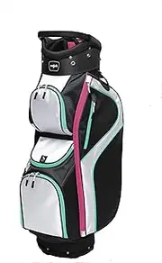 Majek Ladies Black White Teal Pink Golf Bag 9 inch 14-Way Friendly Separator Top