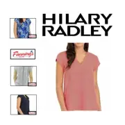 Hilary Radley Women's V-Neck Short Sleeve Blouse G22
