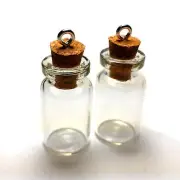Mini Corked Glass Bottles Vials Charm Kit for Pendants Earrings 1 inch 10-Pack