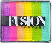 FUSION BODY ART Pro Quality Professional Water Based Face Paint Rainbow Cake – Unicorn Party 50gr | Hypoallergenic Safe & Non-Toxic | Easy to Paint and Wash Off…