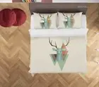 3D Deer Geometry Abstract Quilt Cover Set Bedding Sets Pillowcases Queen 4