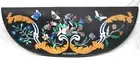 30" x 15" black Marble Side Corner console Coffee Table Top pietra dura inlay