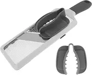 Handheld Mandoline Slicer with 2 Pcs Food Holder - Adjustable Mandoline Food Slicer Comfort Grip Kitchen Mandoline Slicer for Speedy Slicing of Fruits and Vegetables