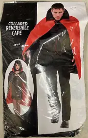 Double Sided Halloween Vampire Cloak Unisex Adult Reversible Collared Cape
