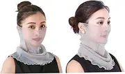 [LIFKOME] 2Pcs Lightweight Thin Sun Protection Face Neck Veil Scarf for Women Multi Function Summer Scarf Light Grey for Outdoor Activities and Sun Protection