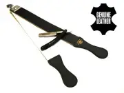 2 PCS STRAIGHT RAZOR WITH RAZOR SHAPING SHARPENER STROP MENS KIT NEW