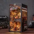 Train Mystery Case DIY Wooden Book Nook Bookshelf Insert Miniature Dollhouse