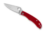 Spyderco Honeybee Slipjoint Knife C137GRDP Satin Plain Edge 12c27 Blade Red G-10