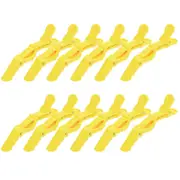 Beakey 12 Pcs Women Styling Hairclip Durable Alligator Plastic Hair Sectioning Clips-Yellow