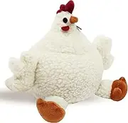 Fabric Decorative Door Stopper, 2.2LB Cute Interior Animal Doorstops, Anti Collision Heavy Duty Door Stoppers for Home, Book Stopper Weighted Floor Wall Protector, Chicken White