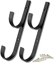 Swimming Pool Aluminum Pole Hanger Set, Blue, 1-Pack (2 Hooks), for Telescoping Poles, Leaf Rakes, Skimmers, Nets, Brushes, Vacuum Hoses (1 Pair [ Black ]) G_17