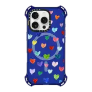 iPhone 16 Pro Bounce Case MagSafe Compatible Polka Daub Hearts