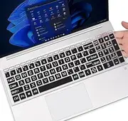 Large Print Keyboard Cover Skin for HP 15.6 inch Laptop/HP Pavilion 15t 15z 15-fc 15-fc0093dx 15-fc0047nr 15-fd0083wm 15-fd 15-er 15-eg 15t-eg 15t-eg300 15-eh Series Keyboard Protector -Black