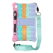 Samsung Tab A7 Lite 8.7 Inch 2021 T220 T225 Tablet Case - Silicone Case with Tablet Stand and Pen Holder Colorful Pink