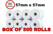 500 x Thermal 57x57mm Premium EFTPOS Paper Rolls ANZ CBA NAB Westpac 57mm 500X