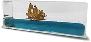 LETINE Unsinkable Thousand Sunny Pirate Ship in a Bottle - Thousand Sunny Drift Bottle Liquid Wave Pirate Ship Decor, Unsinkable Boat in a Box is Suitable for Desk Decor Display Cases and Gifts. (GO)