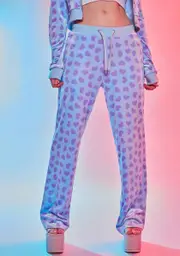 [Sugar Thrillz] Loyal Maneater Velour Track Pants-Blue