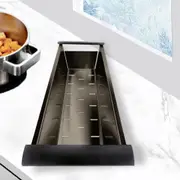 ACA 44x19CM Brushed Gunmetal Black Kitchen Sink Colander Drainer Tray Strainer Veggie Washing Stainless Steel