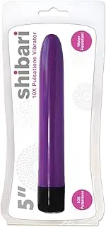 Shibari 10X Pulsations Vibrator 5in Slimline Shibari Thrusting Dildo Vibrators For Woman Sex Toys Vibrator Dildo, Purple