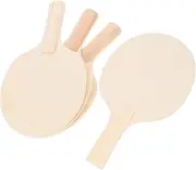 SMASOLO 4Pcs DIY Table Tennis Paddle Blanks Unfinished Rackets for Painting Grip and Control Fun Table Tennis for Creative Play