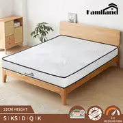 Familand Queen Mattress,Comfort Queen Double King Single Bed Mattress,22cm Innerspring Mattress in a Box, Individual Pocket Spring, 6.0 Medium Firm Queen Size Mattress,Strong Edge Support