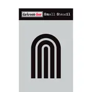 Darkroom Door Round Arch Stripes Small Stencil