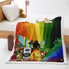 Music Dancing Color Lights 3D Warm Plush Fleece Blanket Picnic Sofa Couch