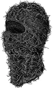 Distressed Ski Mask Full Face Knitted Fuzzy Yeat Shiesty Distress Mask for Men Women Black