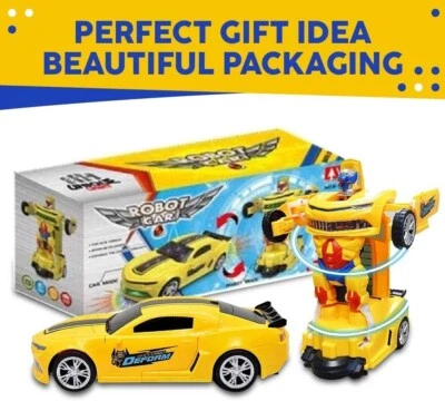 Kids Toy VINTAGE 3D TRANSFORMATION CAR DANCING ROBOT BATTERY OPERATED 3AA