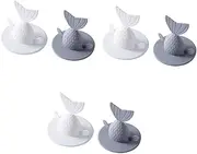 Cabilock Sets Bathroom Sink Drain Stopper Fishtail Shape Cover Anti-Slip Sink Plug Kitchen Utility Drain Strainer Size s Odor Control Pcs Random