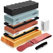 Knife Sharpening Stone Set Whetstone Knife Sharpener Stone Set 4 Side Grit 400/1