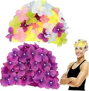BESPORTBLE Floral Swim Cap for Women Adult Flower Swimming Caps Breathable Material Ladies Swimming Hat Non-Slip Design